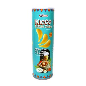 kicco potato chips garden fresh sour cream and onions  100g