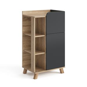 Wiho anthricite base cabinet 1 drawer 1 door 1 shelf W:40cm#4555-U40/60z