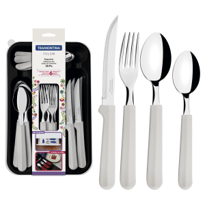 tramontina tulum 25pcs flatware set white