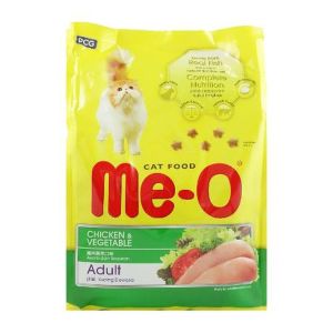 me-o dry cat food adult chicken & vegetable 450g