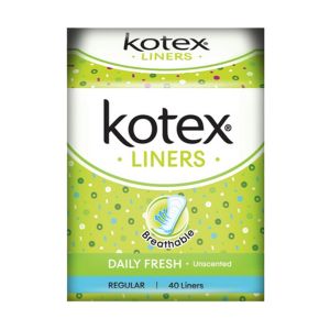kotex liners unscented KOTEX LINERS UNSCENTED REGULAR 40S