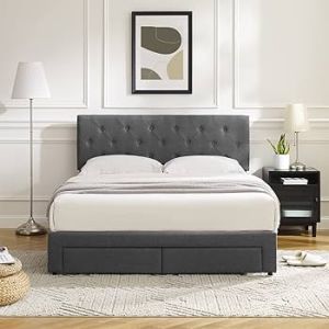 OSHI MERCURY DRAWER BED 160X200CM DARK GREY