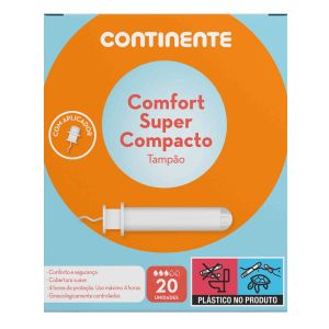 Tampao Higiene Comfort C/Aplicador Continente Super 20Uni