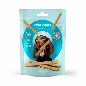 Continente Cao Tiras com Aves 104gr