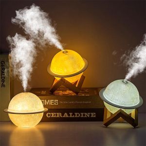 Planet Humidifier 3 Colors Led Night Light Household Aromatherapy Diffuser 3D Air Humidifier 200ML