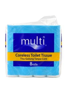 MULTI CORELESS TOILET TISSUE 250S/8 ROLLS