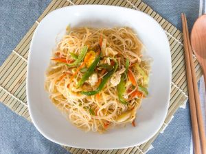 stir fried beef food ( rice noodles )星洲米粉