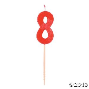 Biola Birthday candle number 8 red