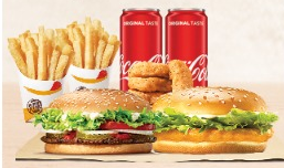 Dinner for two (1 whopper jr),(1 chick n'crisp),(2 small fries),(2 Coca Cola),(4 Nuggets)