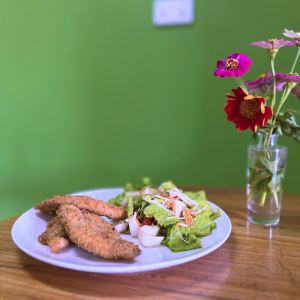 SPA chicken schnitzel & salad
