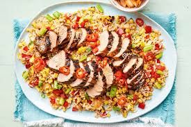 PORK  (Seasonal Vegetables + Salad + Rice)