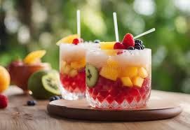 Es Buah Campur ( Tropical fruits with simple syrup ,condensed milk ) 