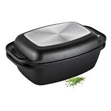 LAMART ROASTING PAN W/ LID 9L/3L 43X26 2X12.1CM CAST ALUMINIUM # LT1105