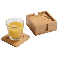 Kesper Bamboo Coaster For Glasses SQ 12X12cm 6 pcs #58746