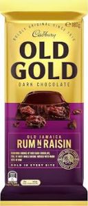 Cadbury choc old gold Jamaica rum & raisin 180g