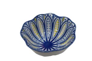 Vintage Blue Ceramics Small lotus Sauce Bowl