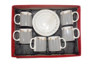 Cup Coffe Stripes with Saucer Set
