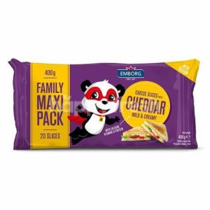 EMBORG CHEESE SLICES WITH CHEDDAR 20 SLICES 400G