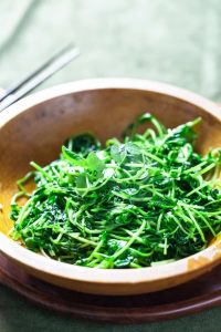 Pea Shoots with Garlic