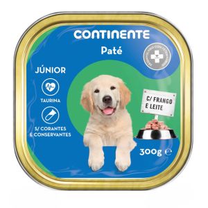 'CONTINENTE PATE ALIMENTO CAO JUNIOR COM FRANGO LEITE 300G'