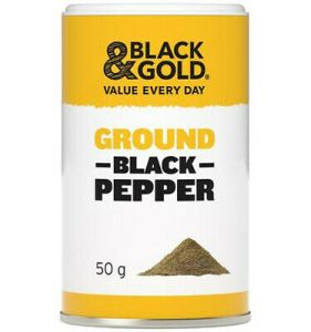BLACK AND GOLD PEPPER BLACK GROUND 50G