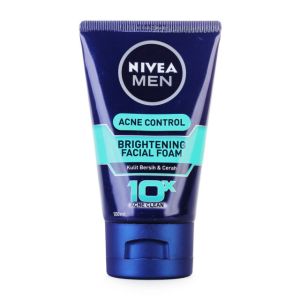 nivea man faical foam acne control brightening 100g 