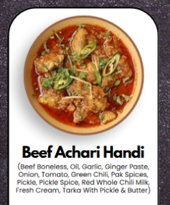 Beef Achari Handi 
