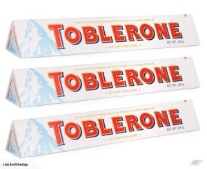 toblerone white  ( swiss white chocolate with honey &almond noucat) 100g