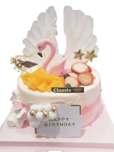 Pinky Swan cake 6 inches 