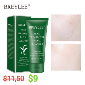 BREYLEE Acne Treatment Facial Cleanser Cleansing Foam Oil Control Natural Facial