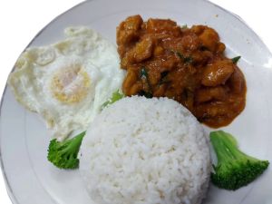 R6 咖喱鸡丁饭.   Curry chicken with rice 