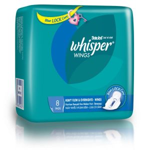 whisper wings  blue lock care 8 pads 