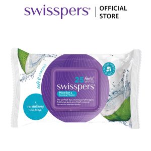 Swisspers micellar &  coconut water facial wipes 25