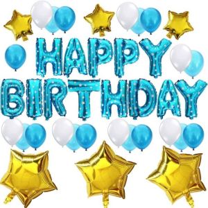 Letter Foil ballons Happy Birthday s blue color size, 17``