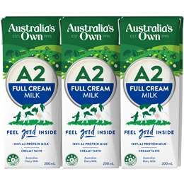 Australia's own full cream A2 milk 200ml