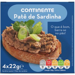 'PATE LA SARDINHA CONTINENTE 4X22G'