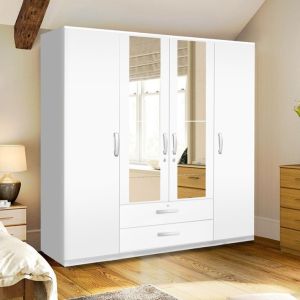 Olympic Wardrobe 4 Door with Mirror and Drawer #Orc-4-Door-Wrd-M