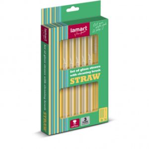 Lamart S/S Straws set 0.6 Cm W/ cleaning Brush #LT7052