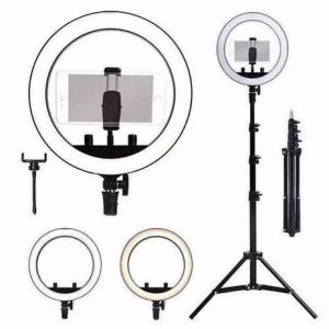 Metal Tripod ( 2 meters length ) with 26cm LED Ring Light 