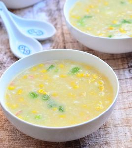 Crab meat sweet corn soup