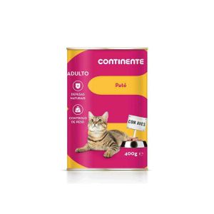 Continente Pate Alimento Gato Humida Aves 400g