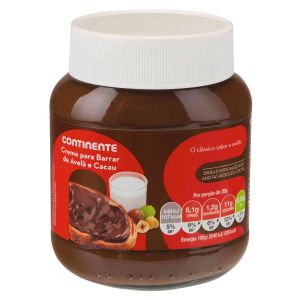 continente creme para barrar de aveia e cacau 400gr