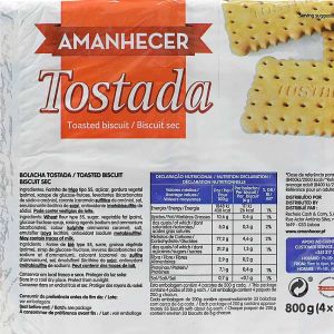 Amanhecer Bolacha Tostada Biscuit 800g