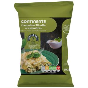  Cannellonis Ricotta e Espinafres emb. 300 gr - Continente 