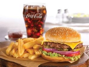 Combo Set 2 ( cheese beef burger ,french fries & coke )