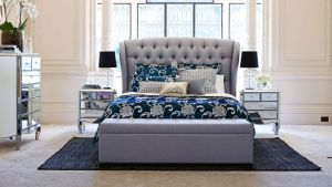 HINLIM TUCKER KING BED 180X200CM 109 COCOA/6516 SEAL #656067