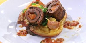 Bifes Enrolados & Batata Doce  Assada - PALEO "Tuesday 11th April"