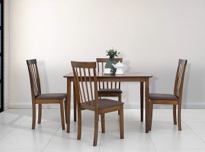 HINLIM FAYE DINNING TABLE SET 1+4 109 COCOA/530 ESPRESSO # 140015
