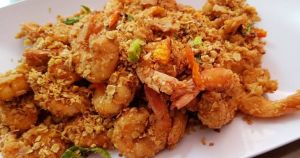 Deep Fried Prawns with oats Spices