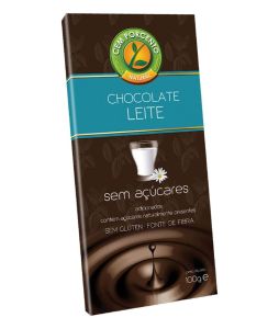 cem porcento chocolate leite sem acucar 100g
